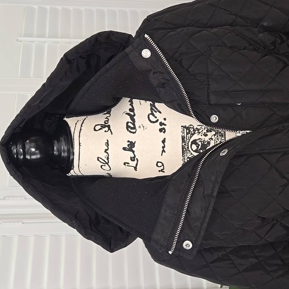 LAST CHANCE!  Calvin Klein Women's Quilted Black Hooded Jacket - Picture 2 of 16